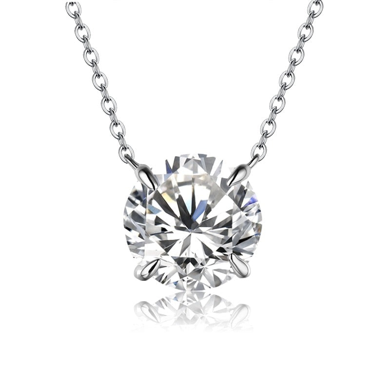 925 Silver 1CT Moissanite Simple Pendant Necklace