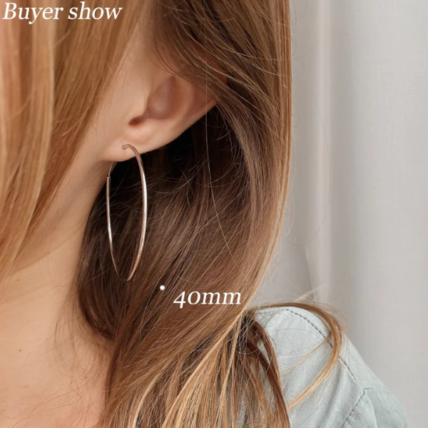 925 Silver Endless Hoops Earring 40mm - Buyer Shows