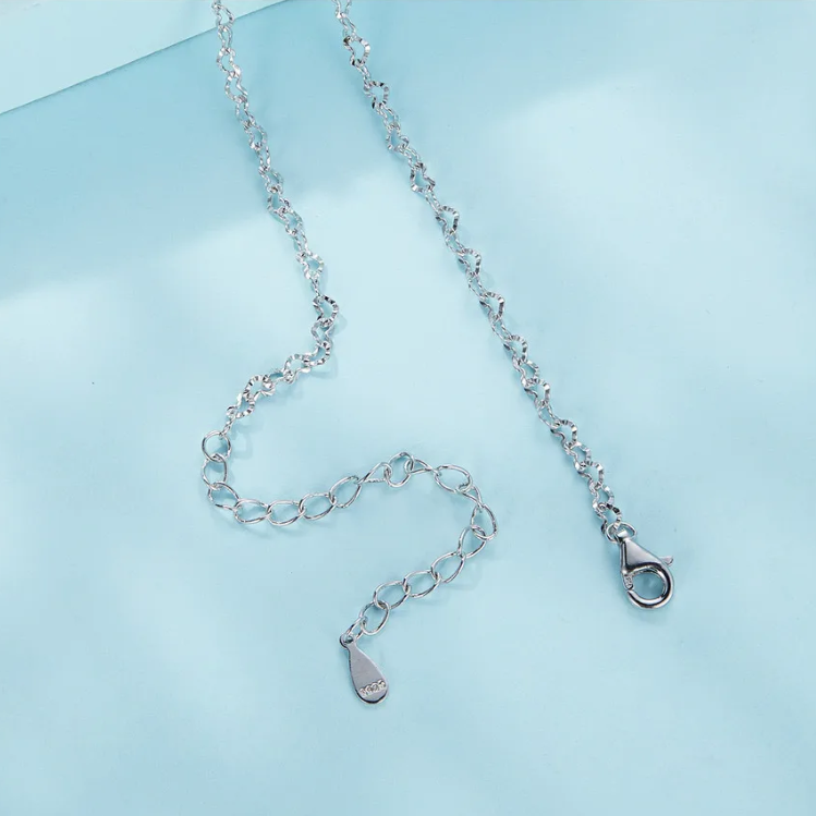 925 Silver Trendy Heart-Shaped Basic Chain Necklace