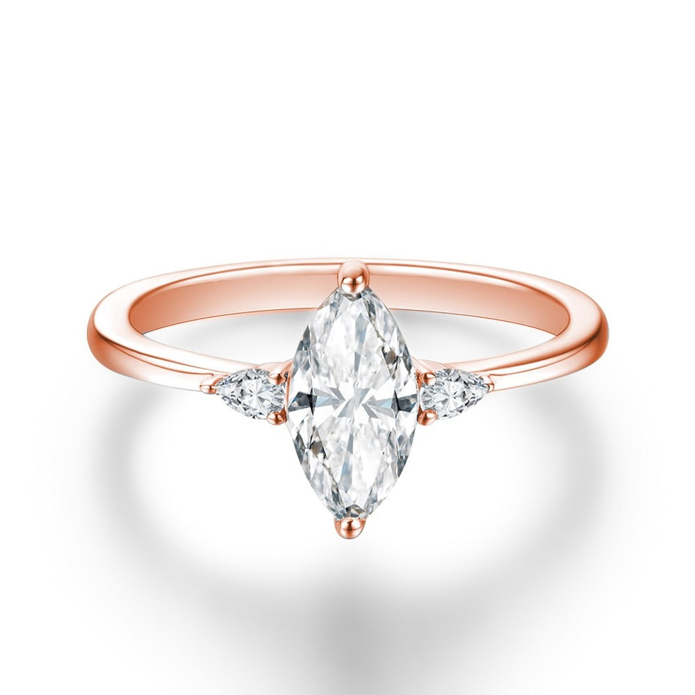 925 Silver Marquise 1CT Moissanite Ring