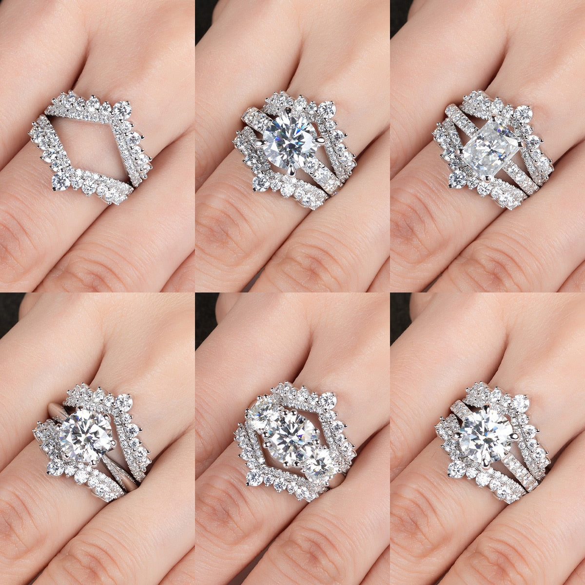 925 Silver 3mm Full Moissanite Stackable Ring