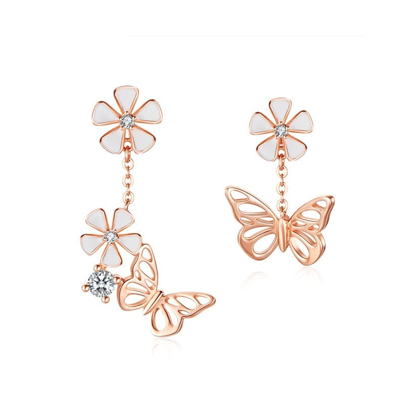 925 Silver Dazzling Butterfly Jewelry Set (Necklace I Earrings)