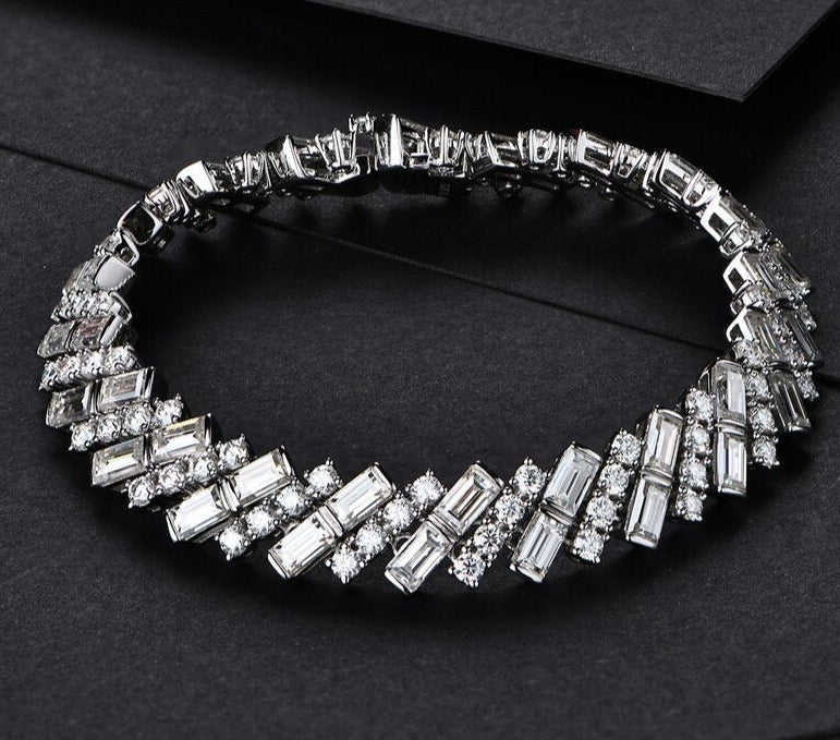 925 Silver Baguette Cut 5*3mm Moissanite Bracelet