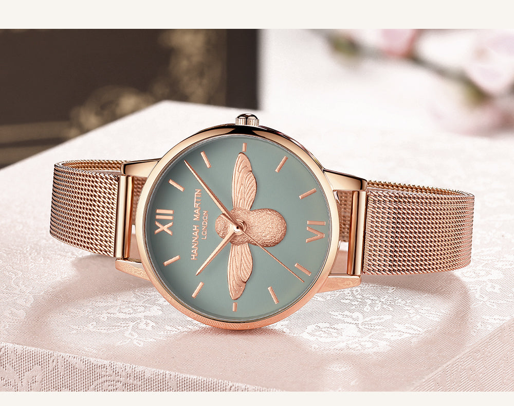 3D Engraved Bee Dial Women Dress Watch