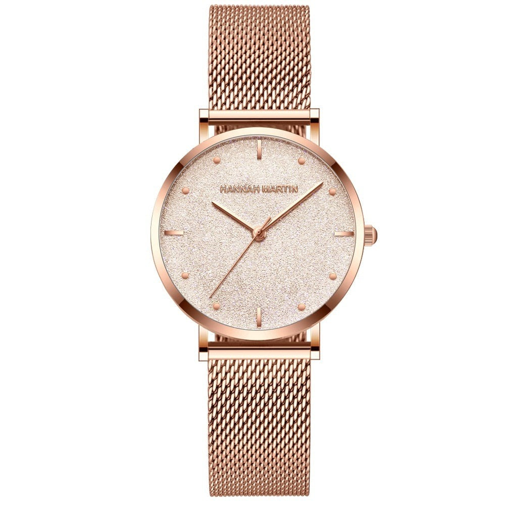 Sahara Desert Sparkling Stainless Steel Wristwatch