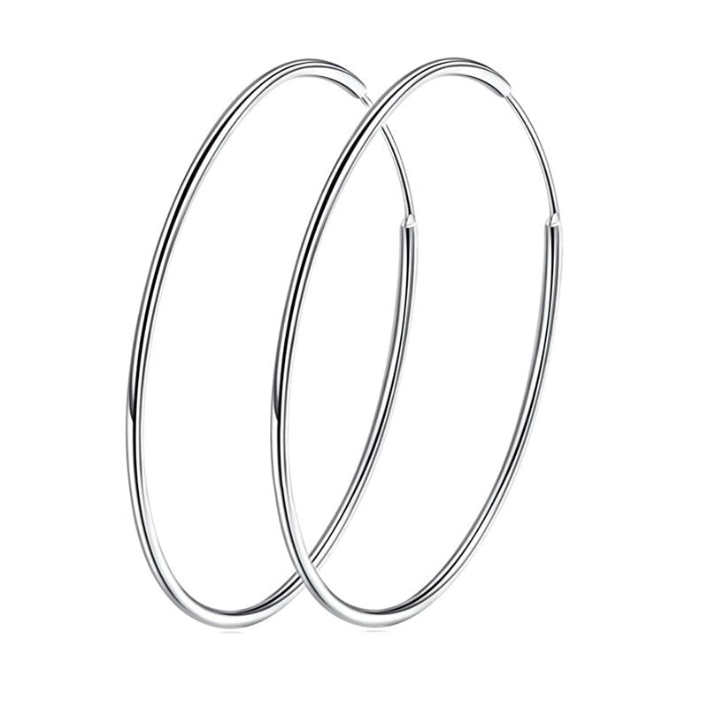 925 Silver Endless Hoops Earring 30/40mm