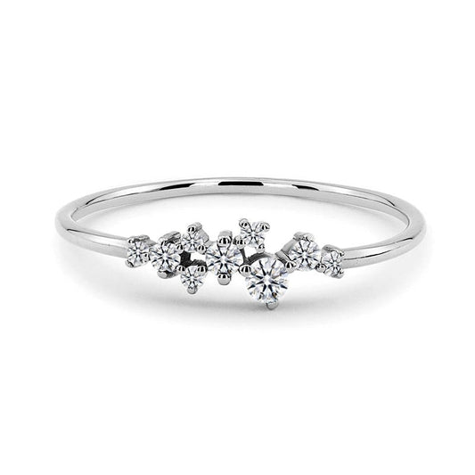 925 Silver Small Moissanite Diamond Classical Twist Rope Ring