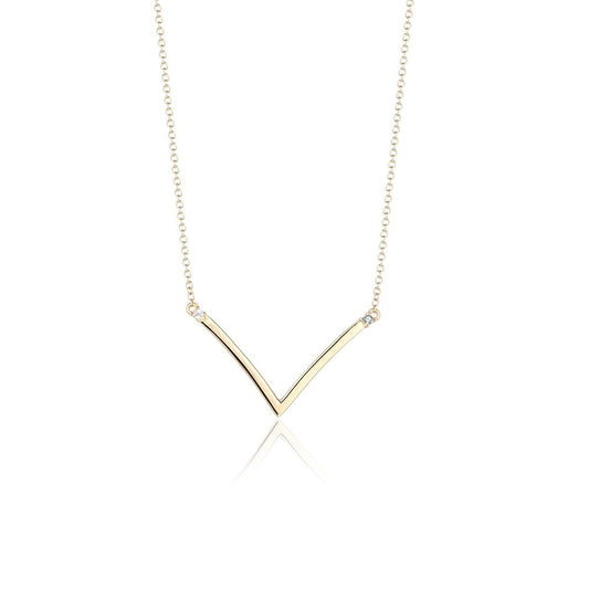 Pure 10K Gold Moissanite Accent Pendant Necklace