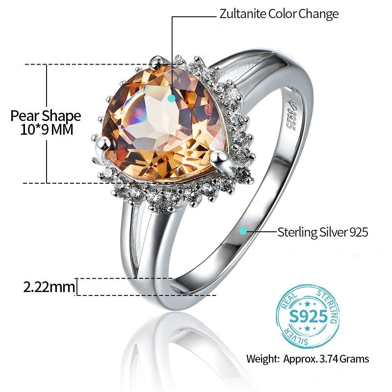 925 Silver Color Changing Zultanite Gemstone Ring