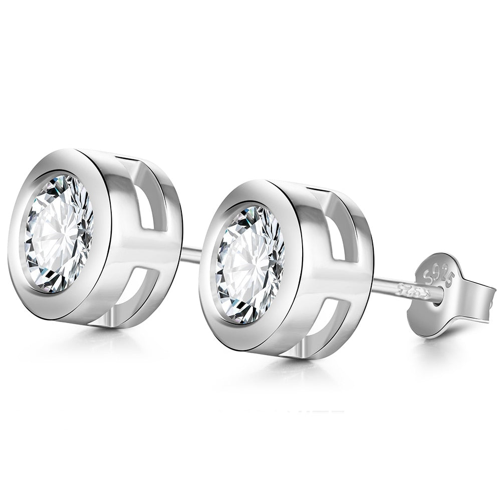 925 Silver Rhodium Plated 0.5-1Ct Moissanite Earrings - White Gold Plated