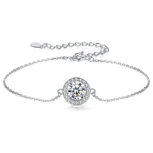 925 Silver 1CT Moissanite Charm Bracelet