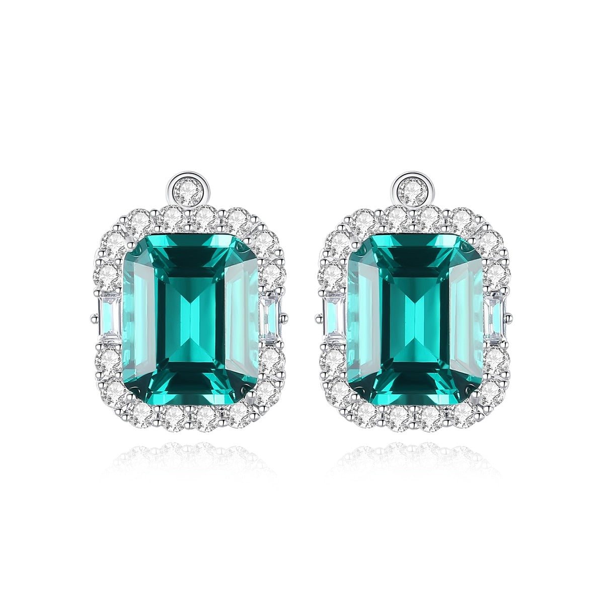 925 Silver Noble Green Emerald Vintage Earring