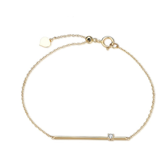 Pure 10K Gold Moissanite Accent Chain Bracelet