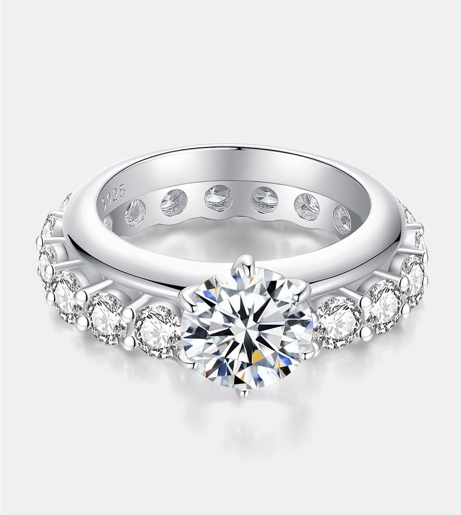 925 Silver Luxury Stackable 2Ct Moissanite Ring Set