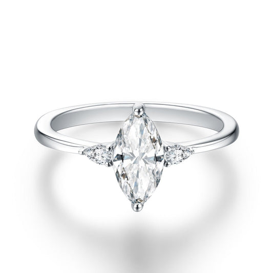 925 Silver Marquise 1CT Moissanite Ring